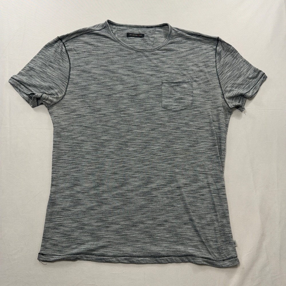 John Varvatos T-Shirt Star USA Space Dye Pocket Tee Grey Mens XXL
